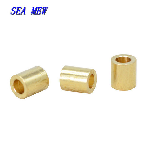 SEA MEW 100 PCS 3.5mm*4mm Metal Raw Brass Spacer Beads 2mm Hole Beads Tube Beads For Jewelry Making ► Photo 1/6