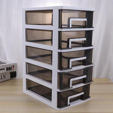 4-layer Drawer Desk Storage Box Plastic Document Sundries Holder Cosmetic Cabinet Storage Organizer Desktop Makeup Organizer Box ► Photo 1/1