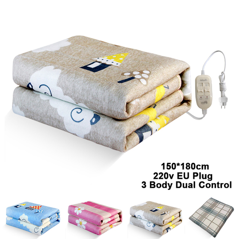 Electric Blanket 220v Thicker Heater Double Body Warmer 180*150cm Heated Mattress Thermostat Electric Heating Blanket EU Plug ► Photo 1/6