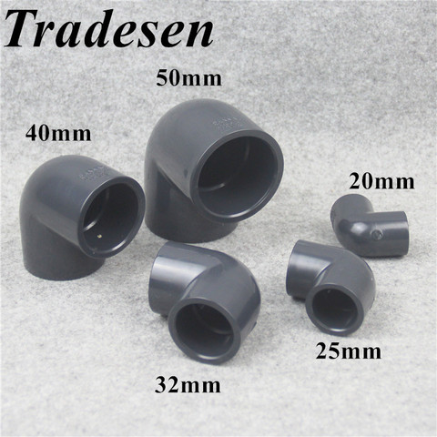 1pc I.D20mm-63mm Gray Black PVC Connector UPVC Elbow Joints Aquarium Fish Tank DIY Tools Garden Irrigation Water Pipe Connectors ► Photo 1/4