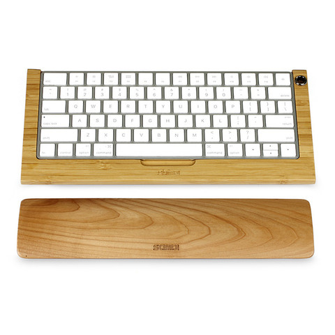 Bamboo Wood Craft Bluetooth Wireless Keyboard Stand Dock Holder For Apple IMac new Mac keyboard ► Photo 1/6