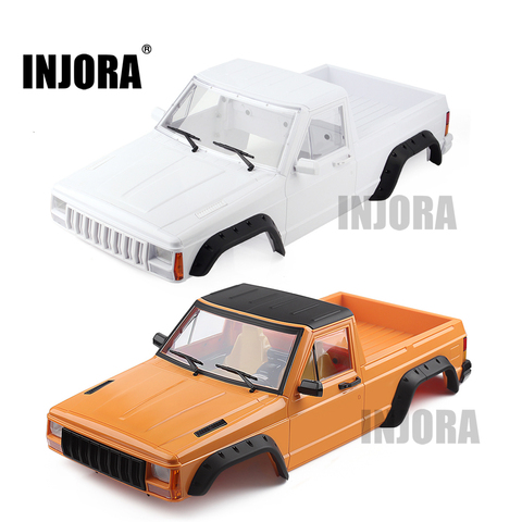 INJORA Yellow \ White 313mm Wheelbase Pickup Truck Body Shell Kit for 1/10 RC Crawler Car Axial SCX10 & SCX10 II 90046 ► Photo 1/6