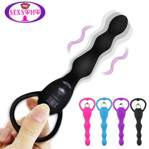 Anal Vibrator Sex Toy for Women Anal Beads Vibrators Gay Prostate Massage Smooth Butt Silicone but plugs Sex Toys for Couple ► Photo 1/6
