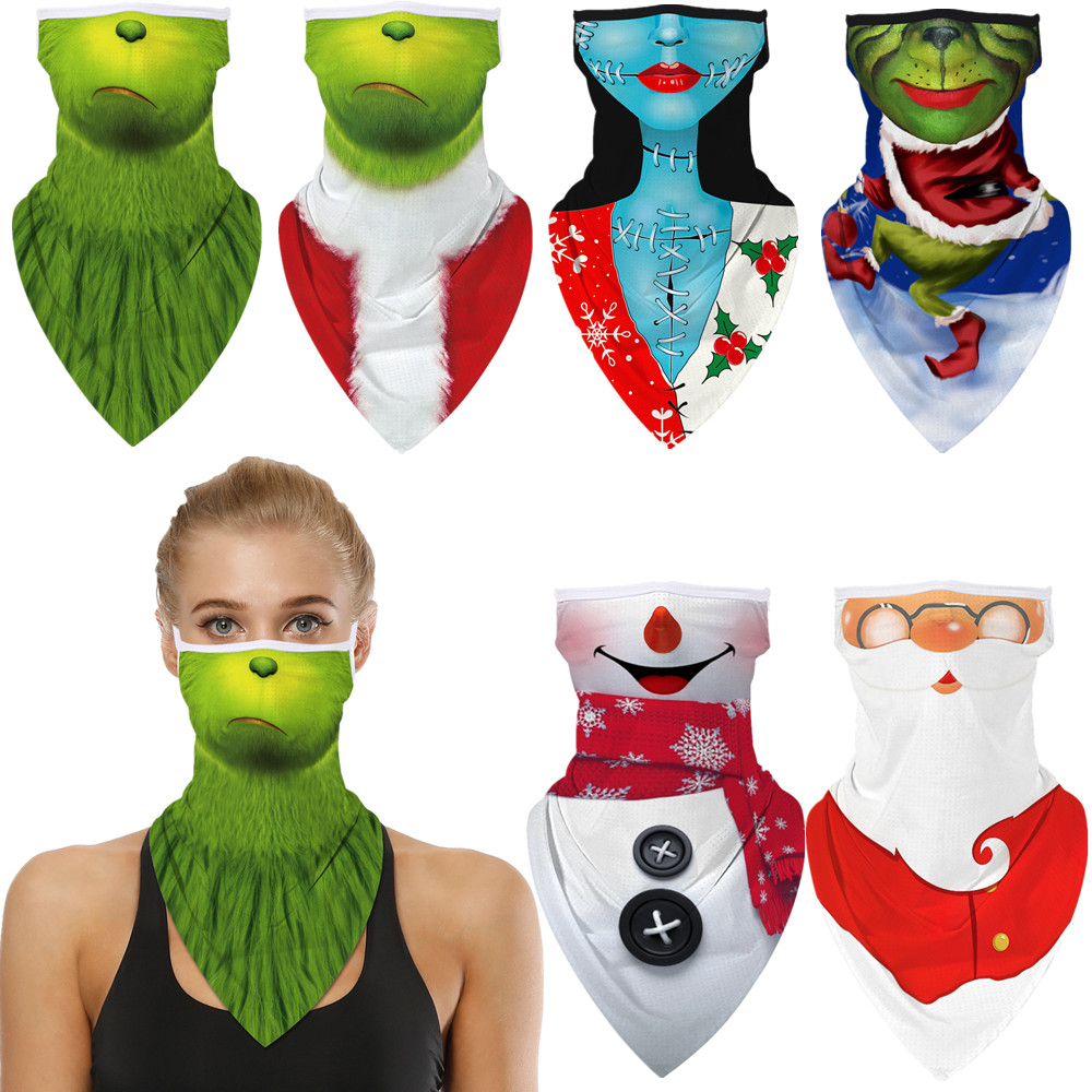Adult Unisex Green Grinch Christmas Face Mask Balaclava Bandana Neck Gaiter Tube 