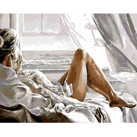 GATYZTORY Frame Women Diy Painting By Numbers Kit Acrylic Canvas Paint By Numbers Handpainted Oil Painting For Home Decoration ► Photo 1/6