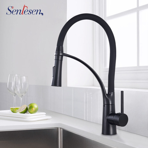 Senlesen Kitchen Faucets Pull Down Spray Head Single Handle Swivel Spring Cold and Hot Water Para Kitchen Sink Faucet ► Photo 1/6