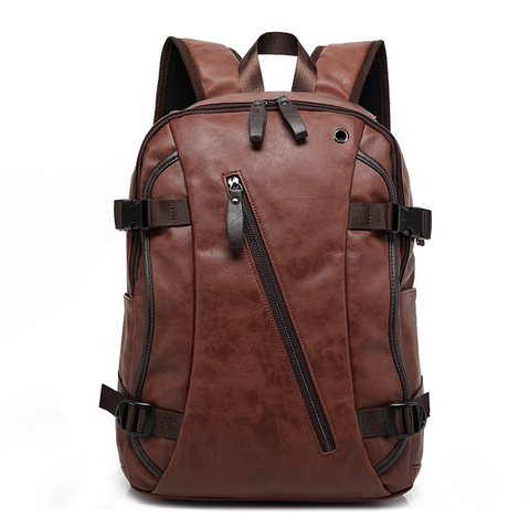 New vintage men backpack fashion style PU leather school student bags computer bag travel backpacks ► Photo 1/5