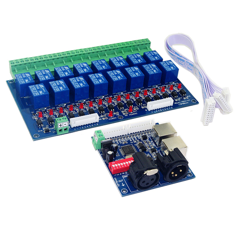 16CH Relay switch dmx512 Controller,relay output,DMX relay control,16way relay switch DC12V main-board & DMX-RELAY-16CH ► Photo 1/3