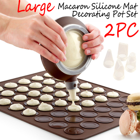 Silicone Macaron Kit Baking Mold Set 30 Cavity Macaroon Mat & Dessert Decorative Nozzle Tool Baking Mat Sheet Oven ► Photo 1/6