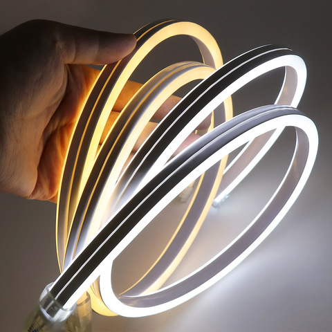 220V Neon Light 2835 120led/M Double Sided Flexible LED Strip Waterproof Home Lighting Decoration Lamp with Power Plug 7 Colors ► Photo 1/1