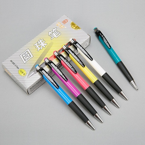 12 pcs/Lot Blue ink color ballpoint pen 0.7mm roller ball Classic office pens Stationery School supplies Canetas escolar A6269 ► Photo 1/6