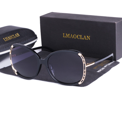 LMAOCLAN Polarized Sunglasses Women Ladies Gradient Sun Glasses Female Vintage Oversized Eyewear UV400 ► Photo 1/6