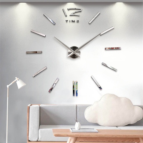 3D Wall Clock Modern Design DIY Acrylic Mirror Wall Stickers for Living Room Bedroom Home Decor Quartz Needle Europe horloge Hot ► Photo 1/6