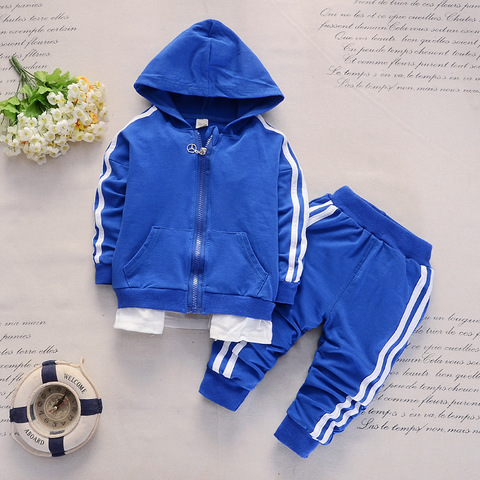 Baby Boy Clothes Set Fashion Zipper Long Sleeved Hooded Hoodies + Pants 2PCS Infant Outfits Kids Bebes Jogging Suits Tracksuits ► Photo 1/5