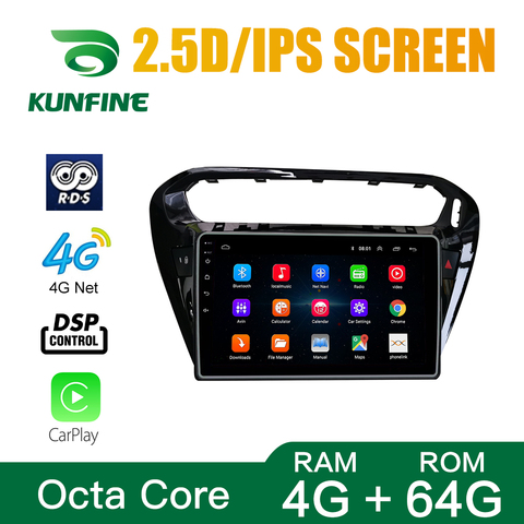 Octa Core Android 10.0 Car DVD GPS Navigation Player Deckless Car Stereo for Peugeot 301 2013-2016 Gloss Black Radio wifi ► Photo 1/6