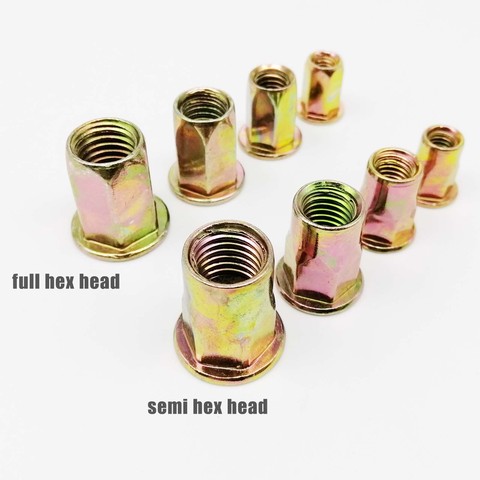 5/20pcs M4 M5 M6 M8 M10 M12 Carbon Steel Hex Hexagon Flat Head Binding Rivet Nut Insert Rivnut Nutsert Metric Thread ► Photo 1/6