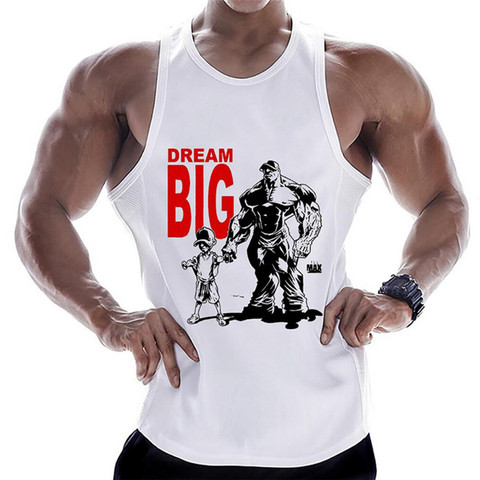Bodybuilding Tank Tops Men Cotton Sleeveless Shirt Gym Fitness Training Clothes Stringer Singlet Male Summer Casual Printed Vest ► Photo 1/6