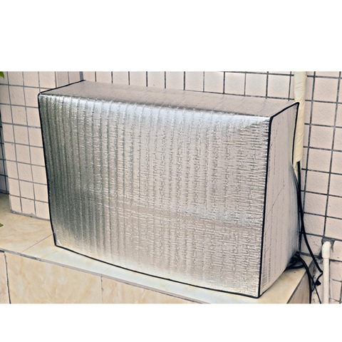 1pc Laser Metal Aluminum Film Air Conditioner Cover Outdoor Air Conditioning Sun Shade Protection Covers Sunshade Cover Silver ► Photo 1/6