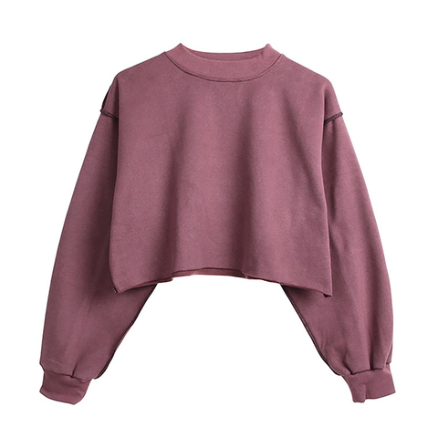 Thick Women Sweatshirt Hoodie Casual Loose  Long Sleeve Oversized Streetwear Crop Sweatshirt For Girls Plus Size M30375 ► Photo 1/6