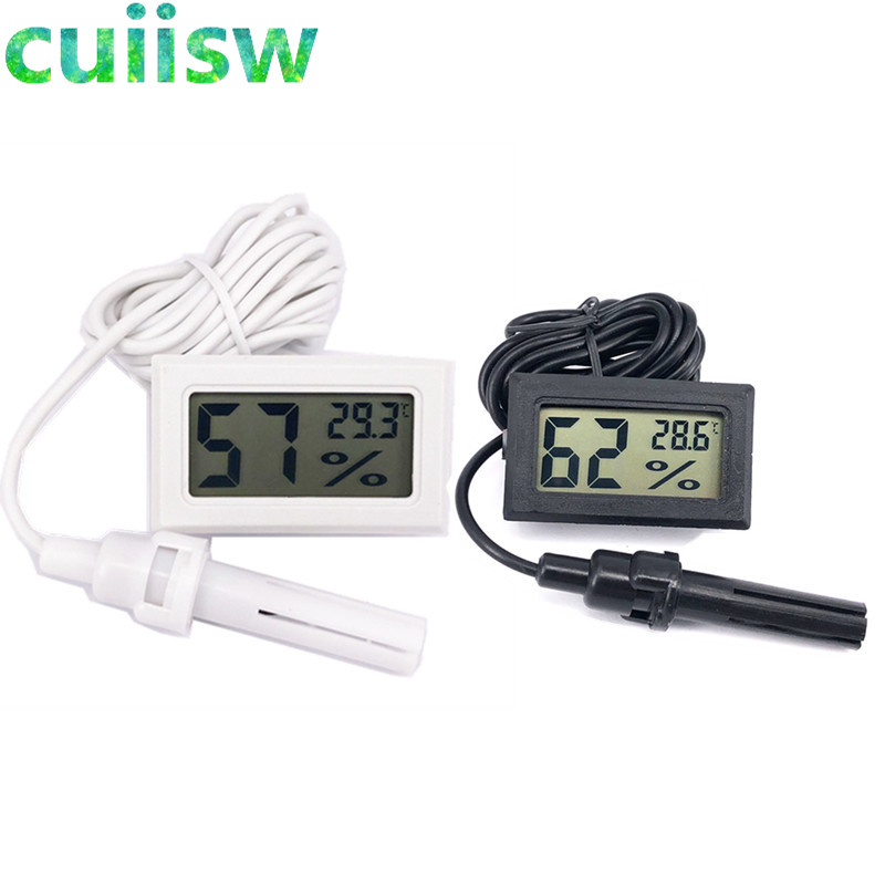 Digital LCD Thermometer Hygrometer Humidity Temperature Meter Indoor+Cable ON 