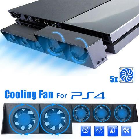 TP4-005 Smart Turbo Temperature Control USB Cooling Cooler 5-Fan for Playstation 4 for PS4 Radiation Fan ► Photo 1/6