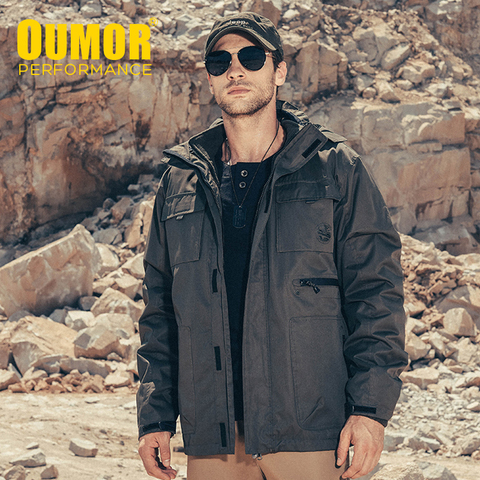 Oumor Men 2022 Winter New Long Waterproof Warm 2 In 1 Jacket Parkas Men Cotton Military Army Hooded Cargo Jacket Parkas Coat Men ► Photo 1/1