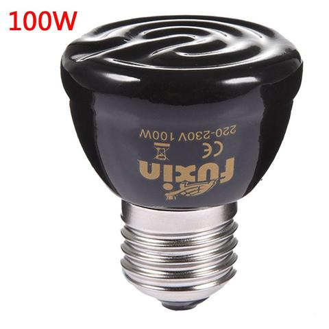 Hot 25W 50W 75W 100W E27 Pet Heating Lamp Black Infrared Ceramic Emitter Heat Light Bulb Pet Brooder Reptile Lamp 220-230V ► Photo 1/6