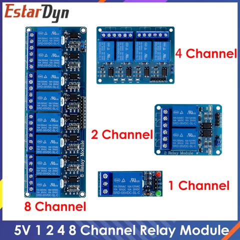 1 2 4 8 channel 5V relay module with optocoupler. Relay Output 1 2 4 8 way relay module  In stock  For ARDUINO ► Photo 1/6