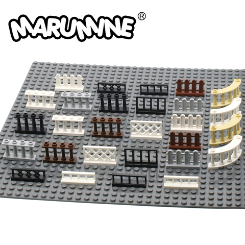 Marumine 30PCS MOC City Accessories Bricks Fence Railing Stairs House Garden Toy Building Blocks Parts ► Photo 1/6