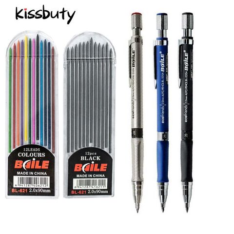 Mechanical Pencil 2.0mm Writing Point Automatic Pencil Drawing Design Painting  Black/Colorful Refills School Office Stationery ► Photo 1/5