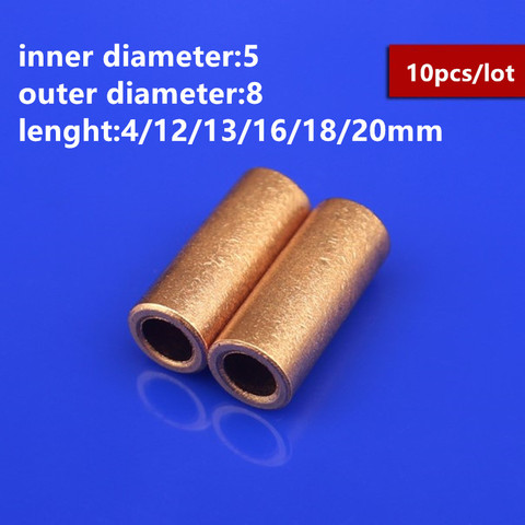 10pcs/lot Powder Metallurgy Precision Copper Sleeve Copper Base Bearing Inner Diameter 5mm OD 8mm Lenght 4/12/13/16/18/20mm ► Photo 1/5