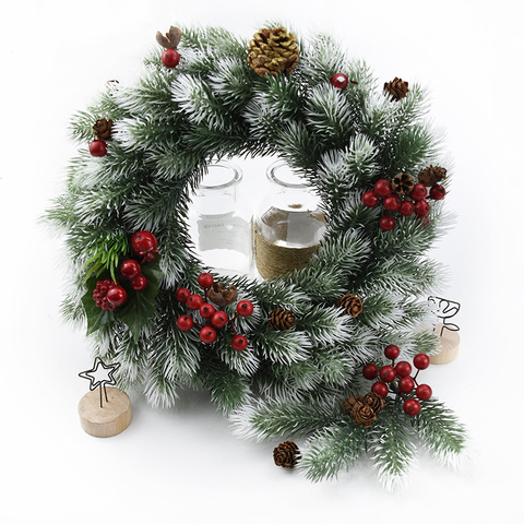 10pcs Snowflake pine needles artificial plants christmas decorative flower wreath diy gifts wedding bridal accessories clearance ► Photo 1/6