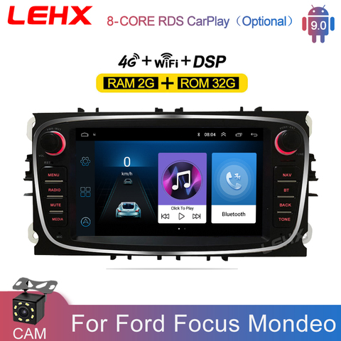 LEHX Car Android 9.0 2 Din Radios Car Multimedia player 2 Din 7 ''Autoradio DVD RAM2GB For Ford Focus S-Max Mondeo  Galaxy C-Max ► Photo 1/6