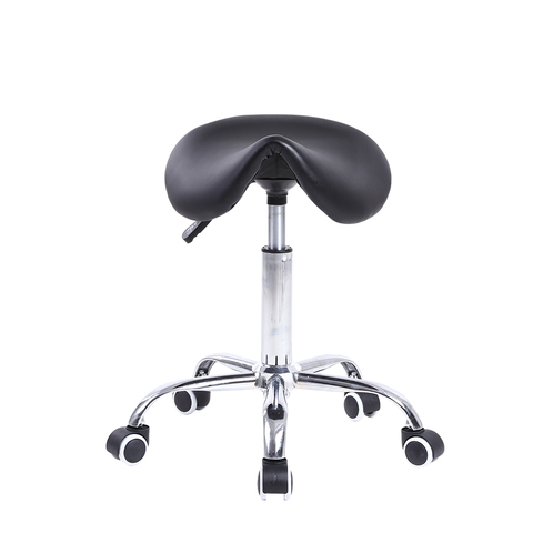 KKTONER Rolling Swivel Saddle Stool Height Adjustable for Massage Salon Spa Drafting Ergonomic Swivel Chair with Wheels (Black) ► Photo 1/6