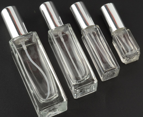 10 x 3ml 10ml 20ml 30ml Transparent Glass Spray Bottle Sample Glass Vials Portable Mini Perfume Atomizer Gold Silver black Cap ► Photo 1/5