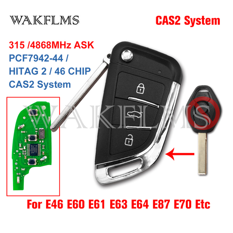 3 buttons Remote Key for BMW 1 3 5 6 series X5 with PCF7942-44 Chip CAS2 315LP MHZ 315MHz 433MHZ 868MHZ ► Photo 1/6