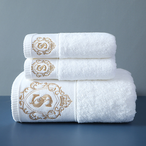 2022 New High-grade 100% Cotton Luxury Bathroom Face Bath Towel Set Soft Five Star Hotel Towels for adults Serviette  80x160cm ► Photo 1/6