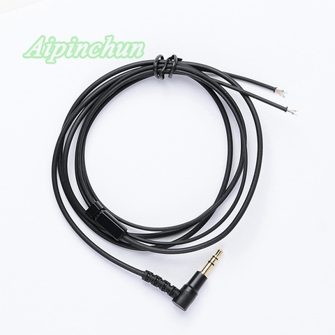 Aipinchun 3.5mm 3-Pole Bending Jack DIY Earphone TPE Audio Cable Headphone Repair Replacement Cord LC-OFC Wire Core Black ► Photo 1/4