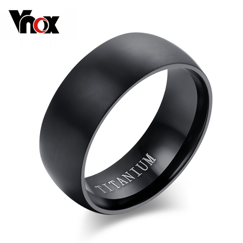 100% Titanium Rings Men 8mm Cool Black Jewelry Wedding Engagement Male ► Photo 1/6