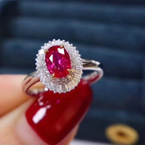 Top Quality Natural and Real Ruby Ring Gemstone Wedding Engagement Rings for Women Fine Jewelry Gift Wholesale ► Photo 1/4