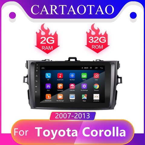 2 din Android 8.1GO For Toyota Corolla E140/150 2006-2013 car navigation video multimedia player car radio 2.5HD GPS WIFI player ► Photo 1/6