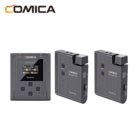 Comica BoomX-U U2 Broadcasting Level Multi-Functional Mini UHF Wireless Microphone Dual Transmitters Triggered 1 Receiver ► Photo 1/6