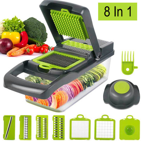 Multifunctional Vegetable Cutter Fruit Slicer Grater Shredders Drain Basket 8 In 1Gadgets кухня аксессуары Kitchen Accessories ► Photo 1/6