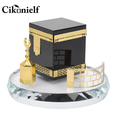 Cikonielf 3D Mosque Architecture Model Kits Muslim Crystal Gilded Kaaba Three-Piece Model for Home Desktop Decoration Gifts ► Photo 1/6