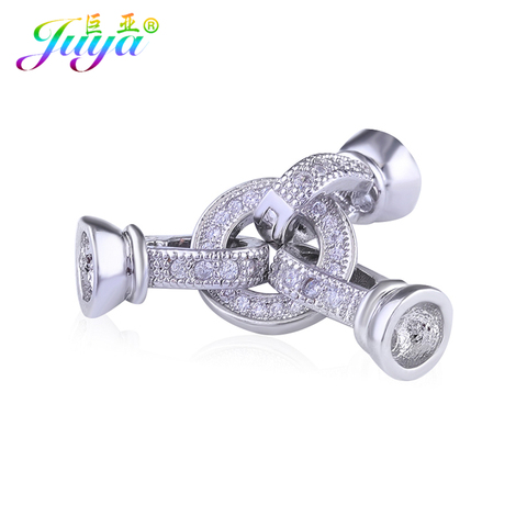 Juya Handmade Baroque Jewelry Material Silver Color Fastener Hook Clasp Accessories For Women Beadwork Pearl Bead Jewelry Making ► Photo 1/6