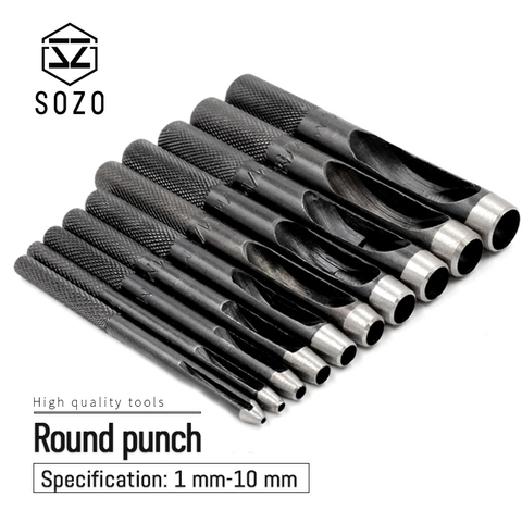 SOZO Leather Craft Belt Round Punch High Quality Tools  Watch Alloy Tool Punching 1-10mm Hollow Hole Punch ► Photo 1/1