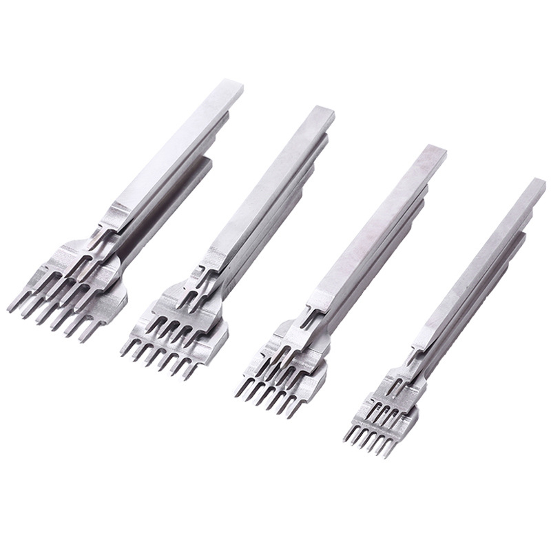 4pcs/set 3/4/5/6mm Space Stitching Punch Tool For Leather Craft Tools Hole Punches Lacing Stitching Tool Hand-stitched For DIY ► Photo 1/6