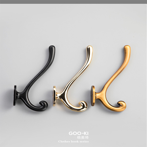 Goo-Ki Hangers Hook Zinc Alloy Wall Hook Bronze Cloth Coat Bag Hat Hanging Hooks Bathroom Kitchen Anitque Racks with Screws ► Photo 1/5