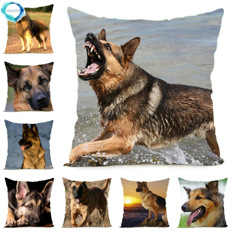 German Shepherd Dog Printing Polyester Pillowcase Home Sofa Office Chair Pillow Cover Decorative Cushion Cover 45X45CM ► Photo 1/6