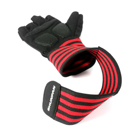 Gym Fitness Gloves Wrist Wrap Support Silicone Non-Slip Weightlifting Crossfit Bodybuilding Dumbbell Workout Gloves Palm Protect ► Photo 1/6